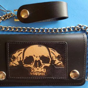 COPY - Genuine Leather Skull Chain Biker Wallet